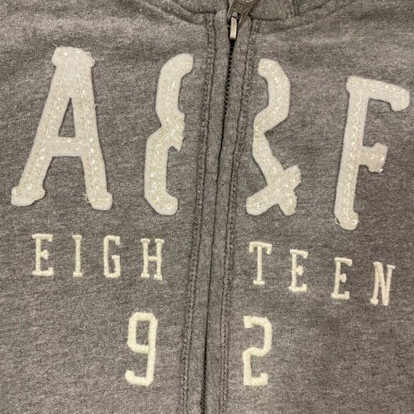 VINTAGE 2000s Y2K ABERCROMBIE GREY SEQUIN HOODIE - Picture 6 of 15